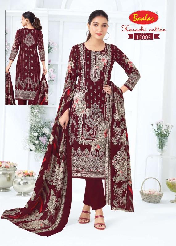 Baalar karachi vol 15 suryajyoti dress material wholesale in surat
